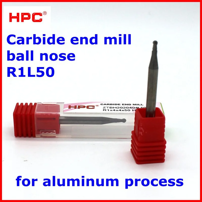 

hot sail R1 L50 ball nose aluminum process HRC55 tungsten solid carbide end mills cutter CNC machine tool