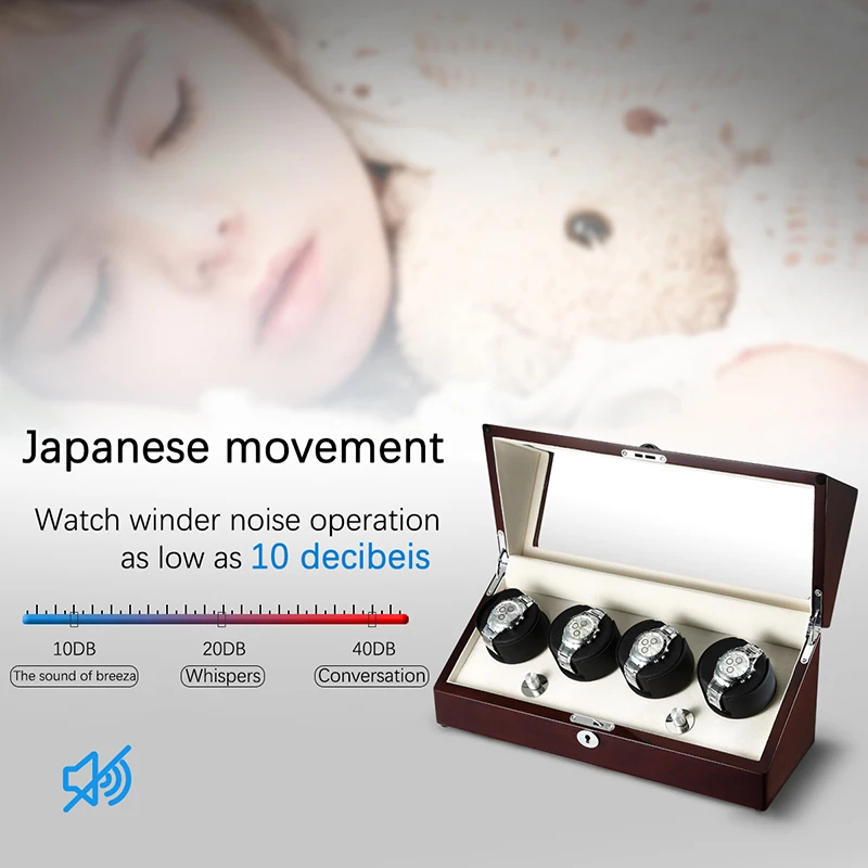 Футляр для намотки часов автоматический шейкер хранения с четырьмя моторами и 4