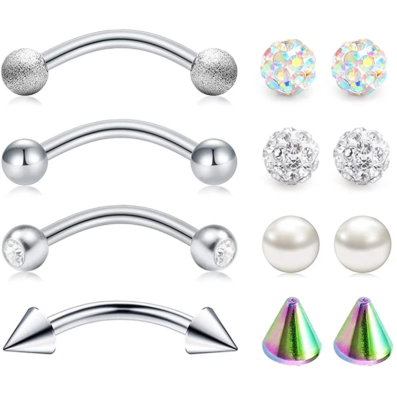 16 г серьги для пирсинга бровей кольцо Губ Живота шпильки хрящ штанга с