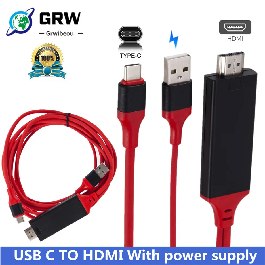 Кабель-адаптер USB C-HDMI совместимый с 3 1 к HDMI кабели-адаптеры 4K для MacBook Samsung Galaxy S9/S8