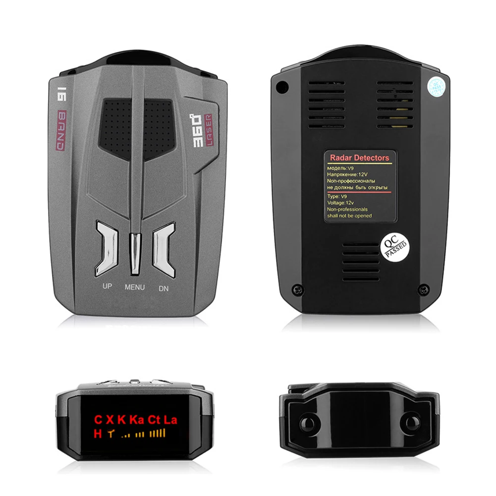 

V9 Automotive Radar Detector Radar Speed Detector Voice Alert Warning 16 Band Receiver Auto LED Display English/Russian Version
