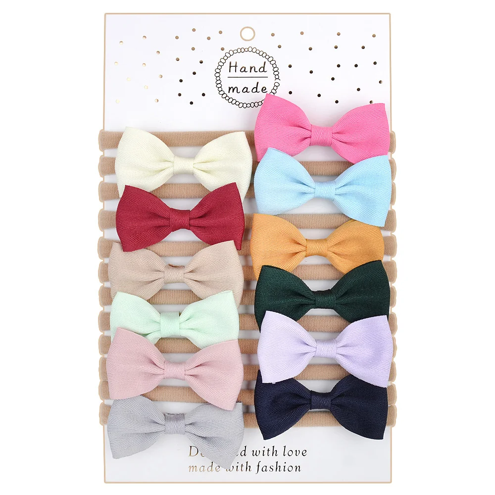 12 шт./лот многоцветная однотонная нейлоновая повязка на голову эластичная