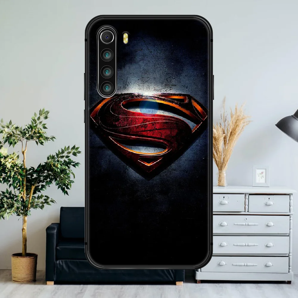 

Superhero Supermans Phone Case For Xiaomi Redmi Note 7 8 8T 9 9S 4X 7 7A 9A K30 Pro Ultra black Etui 3D Back Pretty Waterproof