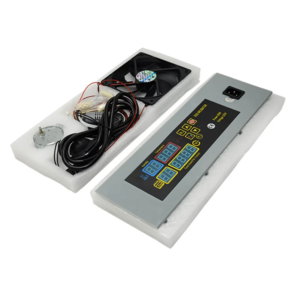 

With Motor Pet Supplies Humidity Diaplay Heating Temperature Control Poultry Button Switch Hatching Incubator Controller Set