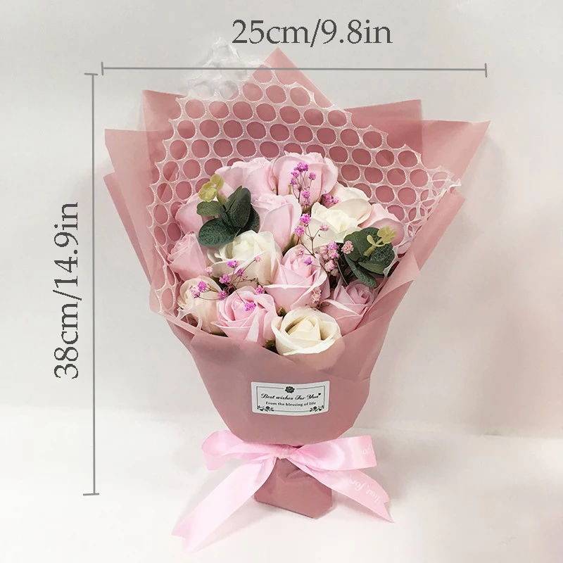 Flone розовая роза искусственный цветок мыла букет подарок на день матери Роза