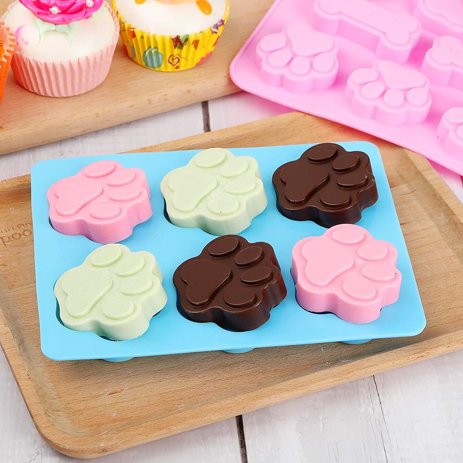 Силиконовая форма в виде кошачьей лапы форме собаки медведя для литья леденцов