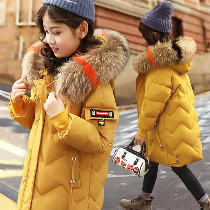 Коллекция 2019 года одежда для девочек зимние теплые пуховики детская утепленная