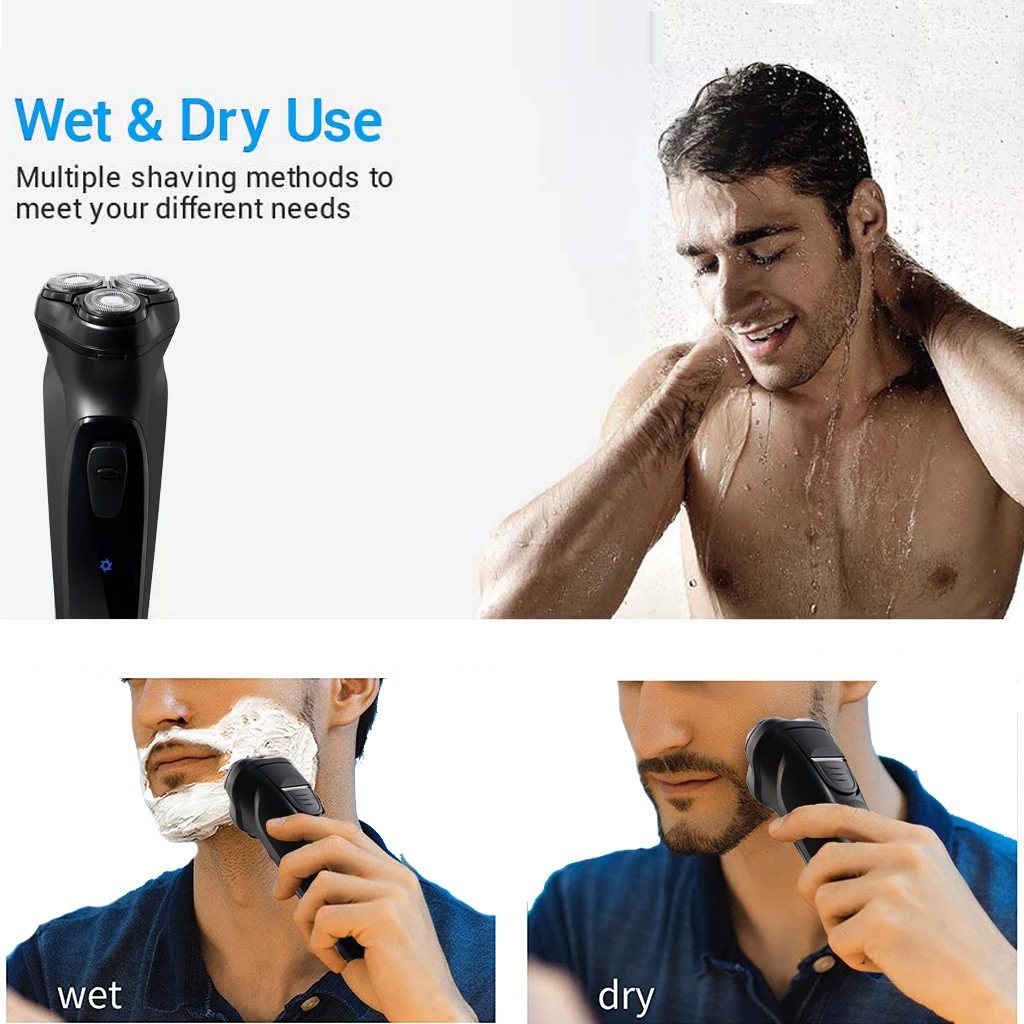 

Electric Shaver Men Razor 3 Blades Portable Beard Trimmer Cutting Machine For Shaving Type-C USB Rechargeable