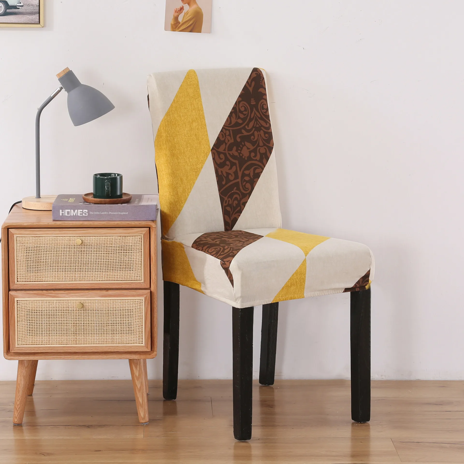 

Removable and washable printed elastic chair cover modern minimalist hotel banquet dining home decoration office chair cover