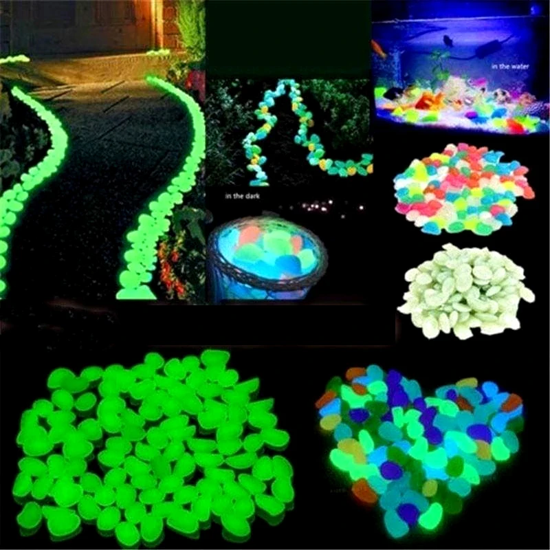 

A Pack of 100Luminous Stones,Luminous Decorative Outdoor Garden Pebbles,Fish Tank Decorative Stones,Aquarium Colored Fake Stones