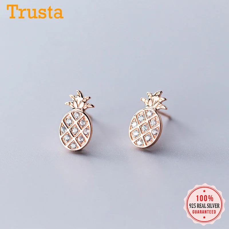 Trusta 925 пробы серебряные модные милые миниатюрные симметричные 5 мм X 5 мм красные серьги-гвоздики в виде яблока подарок для школьниц, детей, леди DS605
