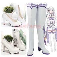anime re zero kara hajimeru isekai seikatsu emilia cosplay shoes boots women emilia dress cosplay costumes for halloween party