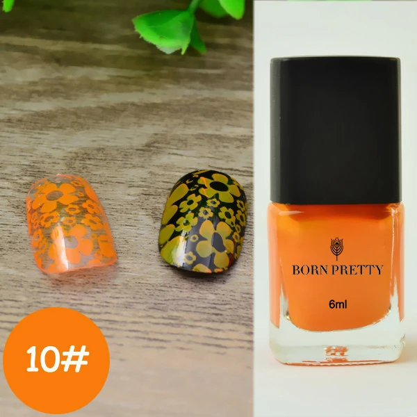 BORN PRETTY, яркие цвета, лак для ногтей, тиснение, черный, сладкий стиль, штамп для ногтей, пластина, лак для печати изображений, маникюрный лак, 15 мл, 6 мл - Цвет: 6ml  10