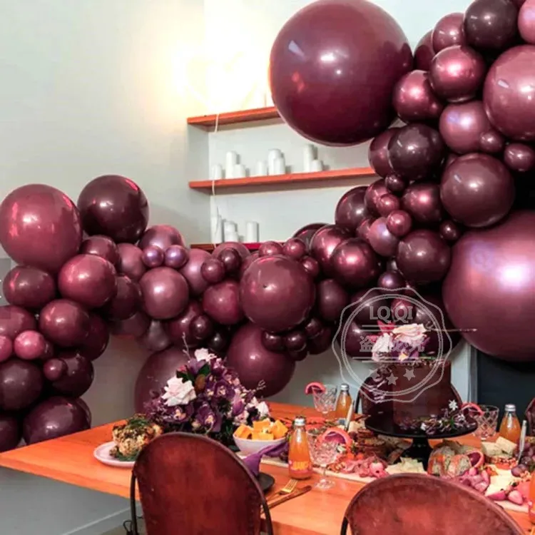 10 шт./лот воздушные шары из розового золота 12 дюймов винно красный латексный шар