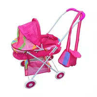 simulation doll double seat trolley girls toy children foldable hand push baby stroller pretend play doll accessories