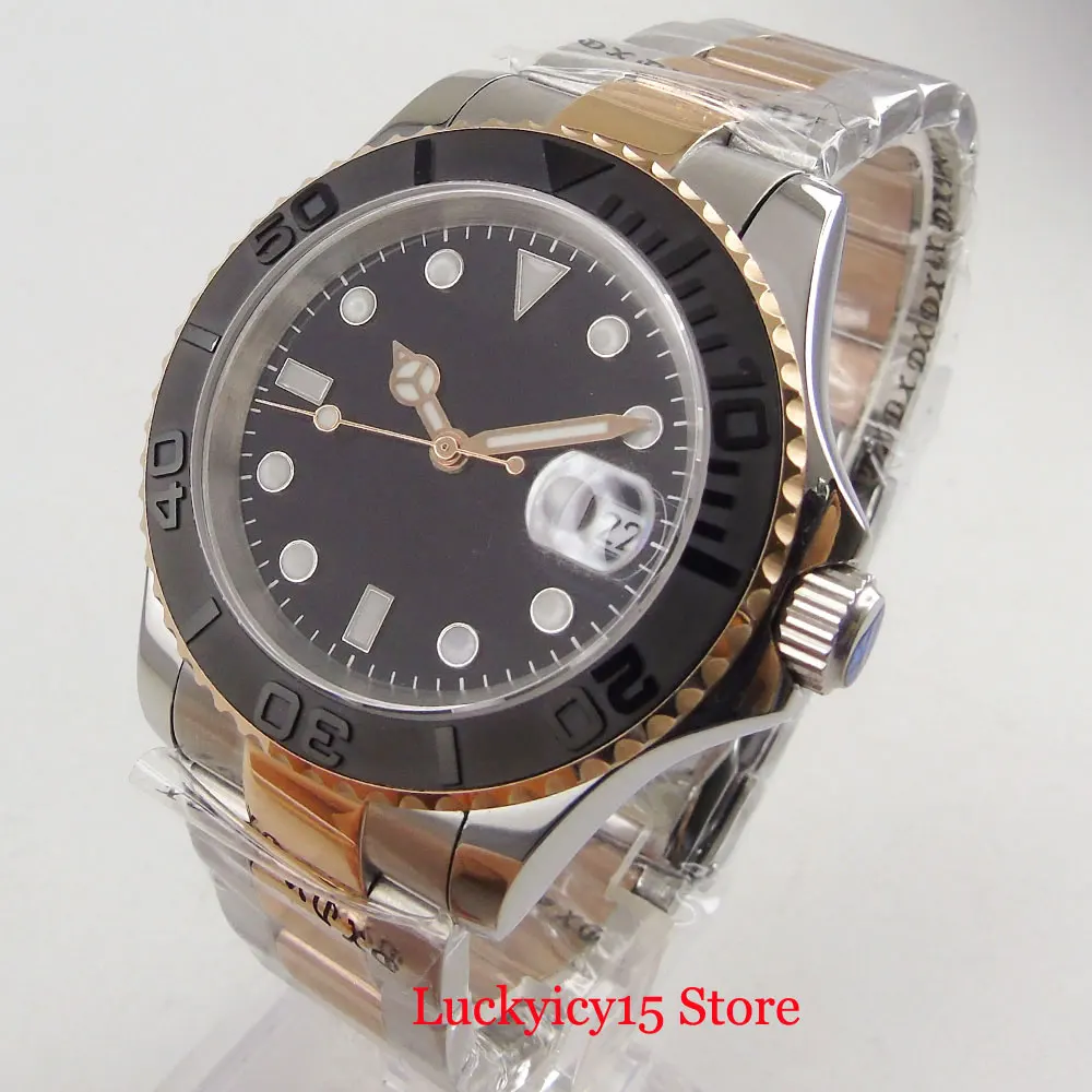 Стерильные механические мужские часы 24 Драгоценности NH35 Move Men t розовое золото