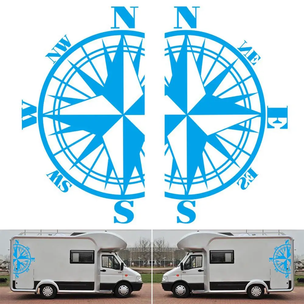 2 шт. личности Компас для автомобиля Стикеры Отдых на природе жизнь палатка