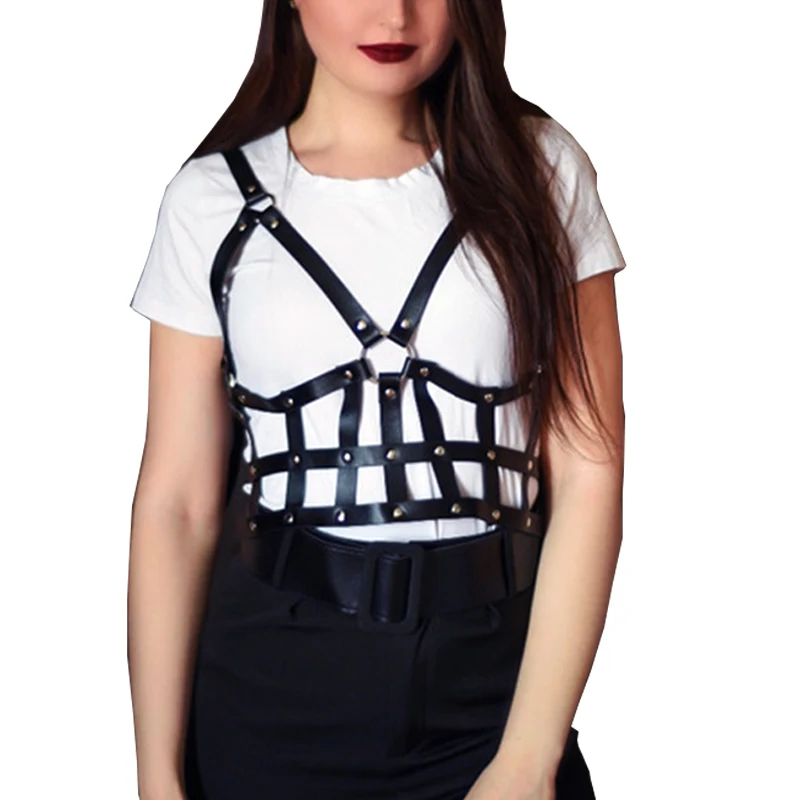 Leather Bra Chest Body Sexy Women Harness Bridal Garters Goth Seks Belts Waist Bondage Cage Erotic Garter Belt Suspender Lingeri |