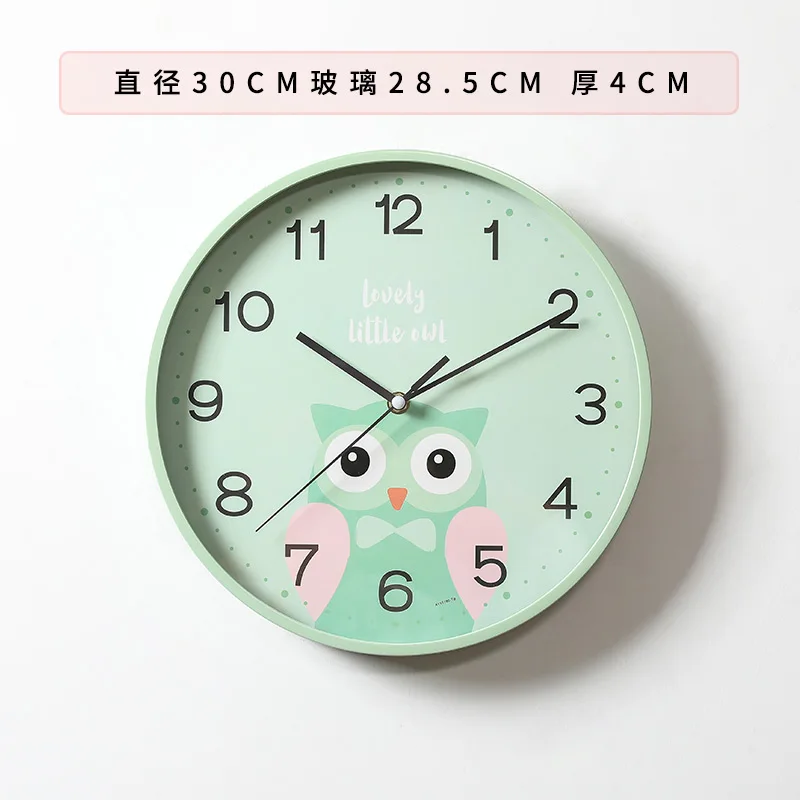 Cartoon Silent Wall Clock Cute Children's Bedroom Kids for Children Room Decoration Chambre Enfant Watch AA50WC | Дом и сад
