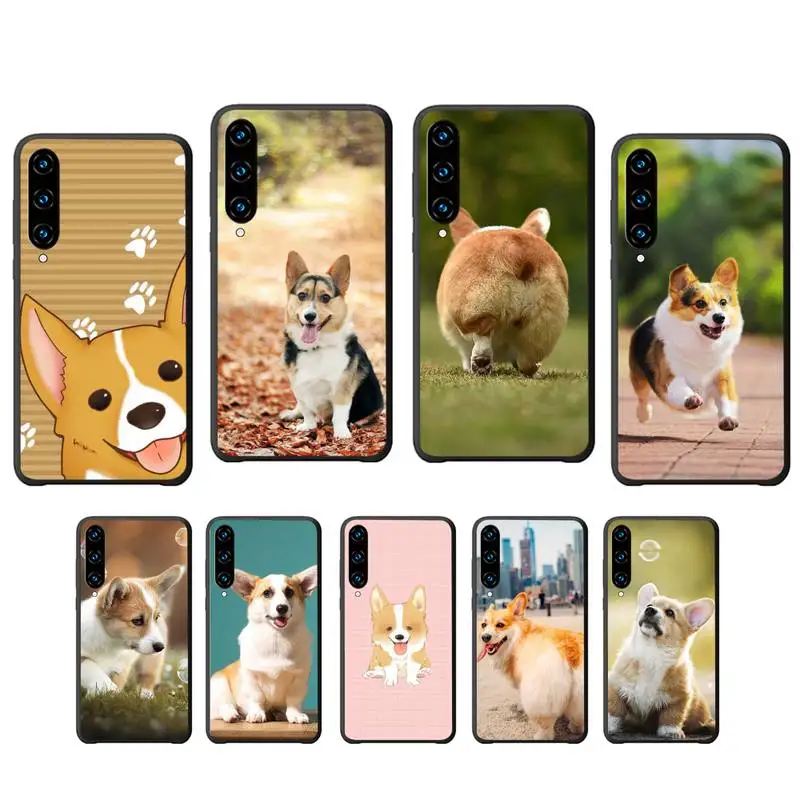 Силиконовый черный чехол Corgi для Huawei Honor 7A 8s 8x 9X 9 10 20s 20 Lite V 30 PRO PLAY
