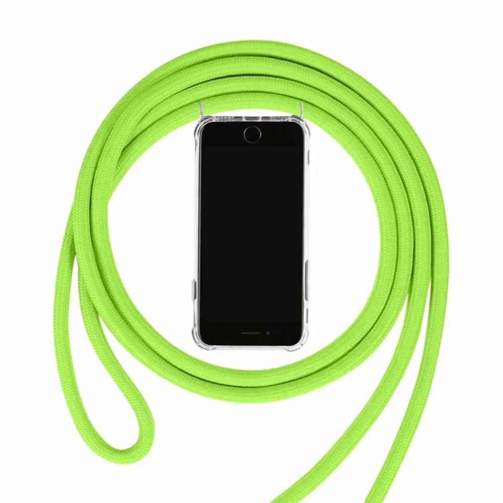 Светящийся защитный чехол для телефона для IPHONE 11 Pro XR XS MAX X 6 7 Plus 8 Plus 5 5S SE Кроссбоди чехол с веревкой
