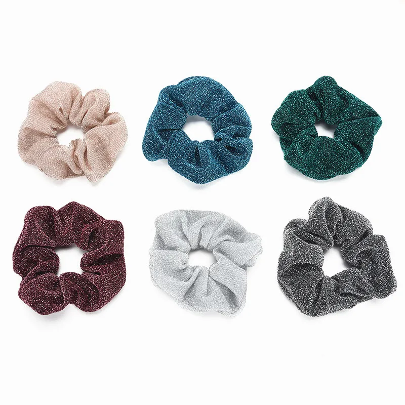 1 шт. аксессуары для волос блестящие резинки женские блестящая металлическая