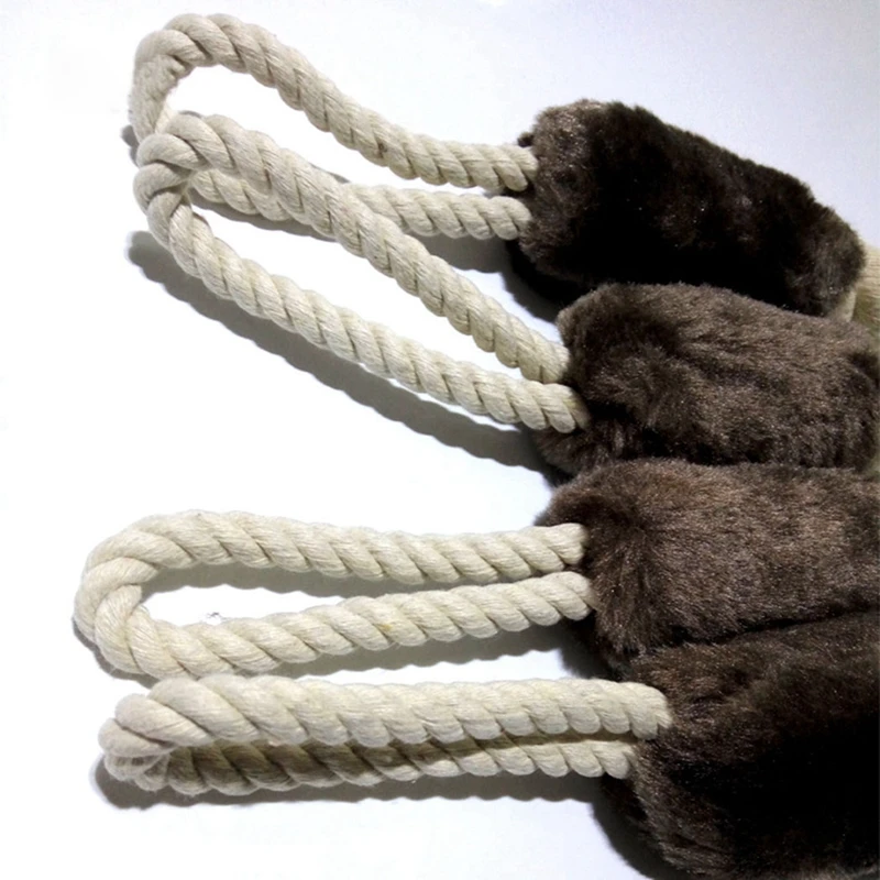 

1pc Hot Selling Pet Chewing Rope Plush Fashion Versatile Crashproof Dog Chew Rope Door Handle Rope Dog Supplies Color Mixing