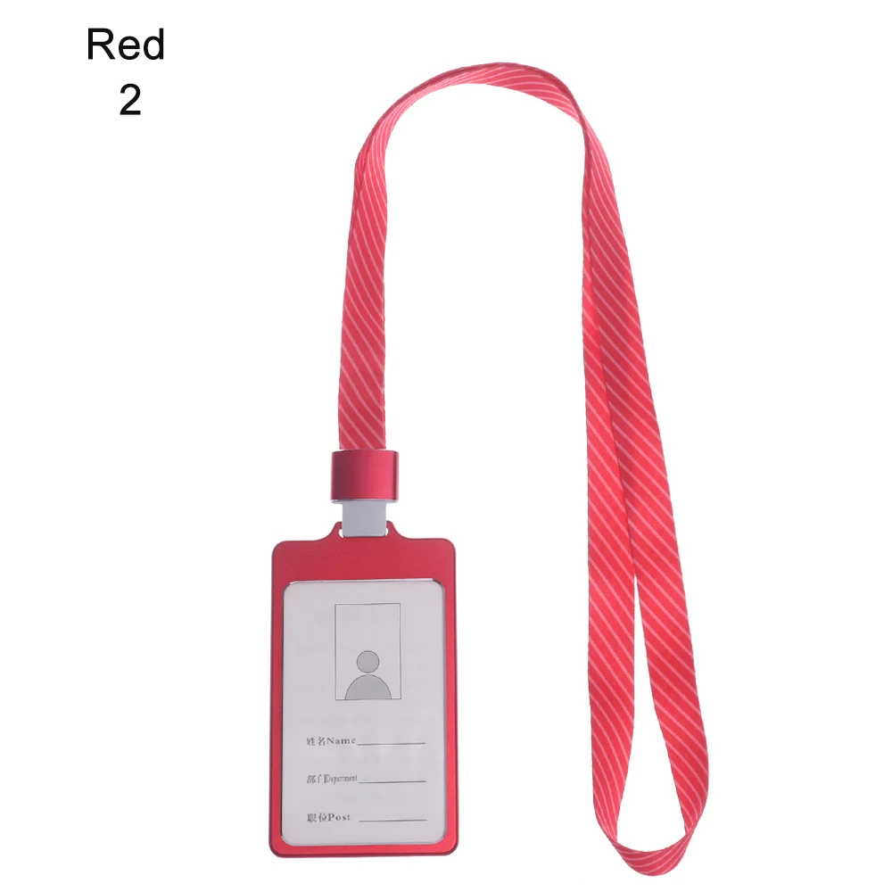 style 3-red 2 Алюминиевый сплав держатель для карт имя работника ID карта Обложка металлический рабочий сертификат удостоверение личности значок ID Бизнес чехол - Цвет: style 3-red 2