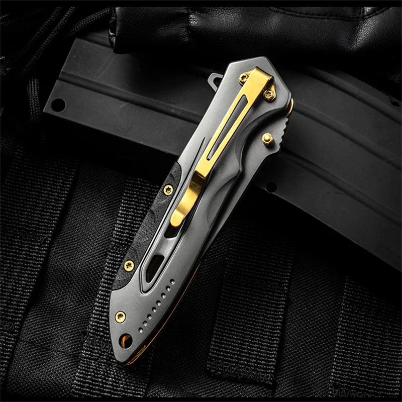 

5cr13mov Blade Portable Outdoor Tactical Pocket Practical Folding Knife G10 Handle Camping Portable Self Defense Fruit Knife