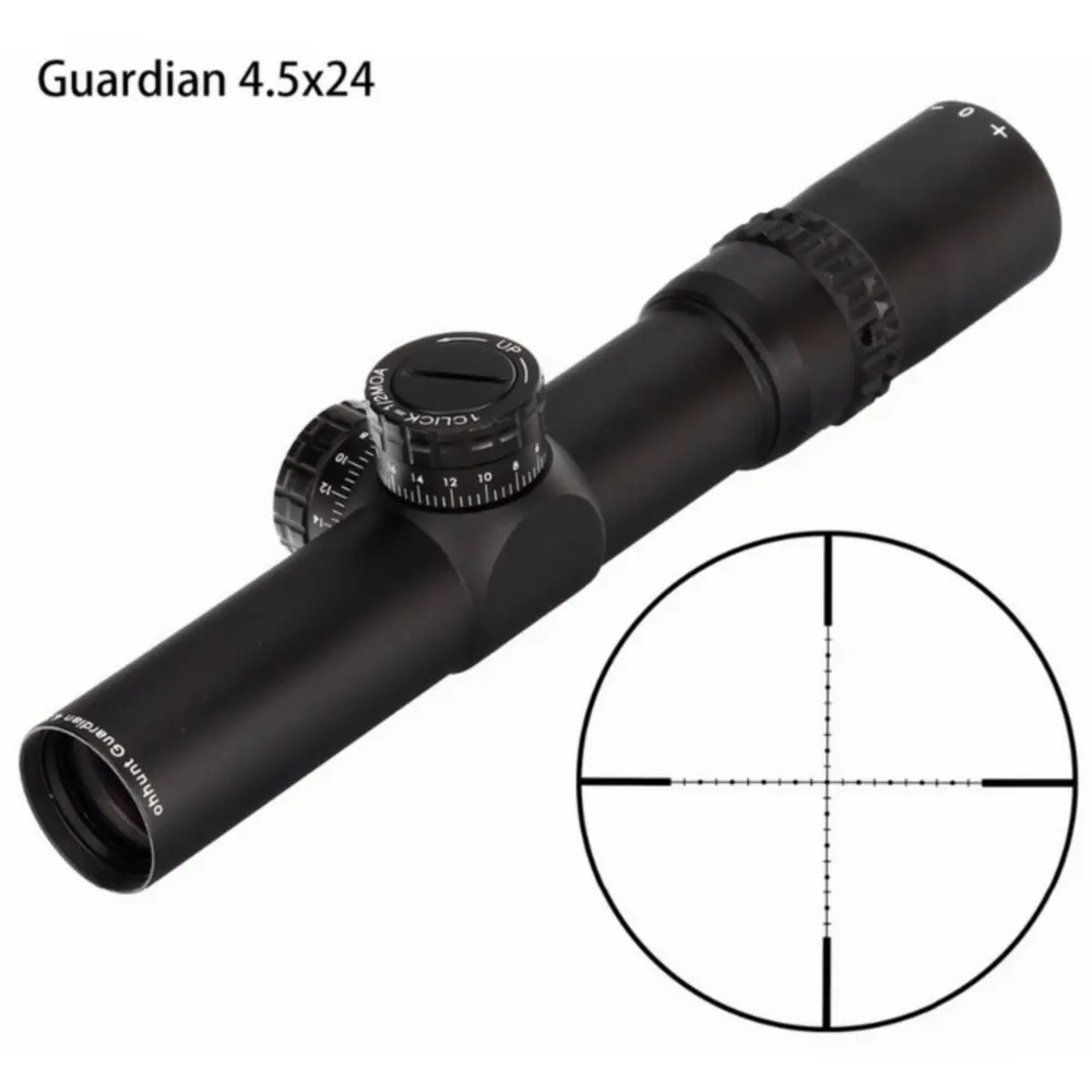 

Hunting Guardian 4.5x24 Rifle Scope 30mm Tube Tactical Optics Sight 1/2 Half Mil Dot Reticle Turrets Reset Riflescope