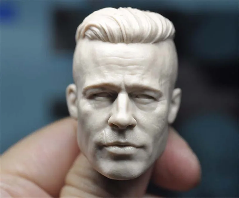 Unpainted 1/6 Scale Brad Pitt Head Sculpt Model For Action Figure Dolls Painting Exercise No.271 | Игрушки и хобби