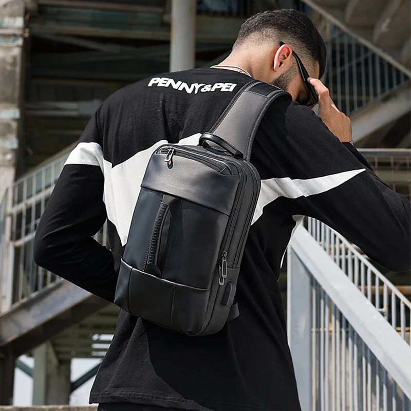 Сумка мессенджер Tangcool Мужская многофункциональная модная сумочка через плечо с