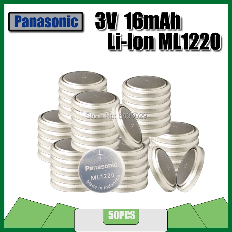 50 шт./лот оригинальный Panasonic 3 в 18 мАч ML1220 ML 1220 перезаряжаемый CMOS RTC BIOS резервная