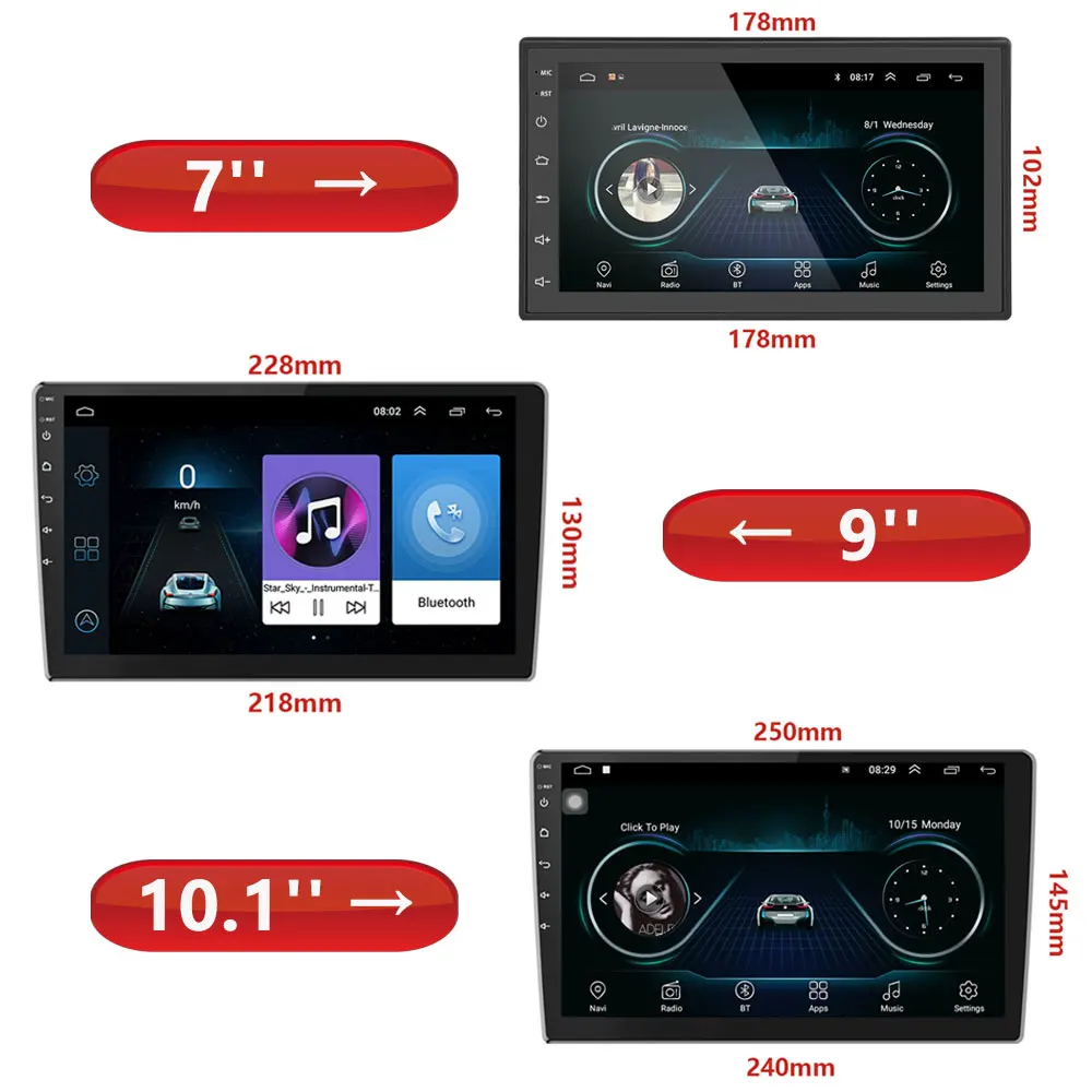 AMPrime 9/10 дюймов Android 2 Din Авторадио dvd автомобильное радио мультимедийный