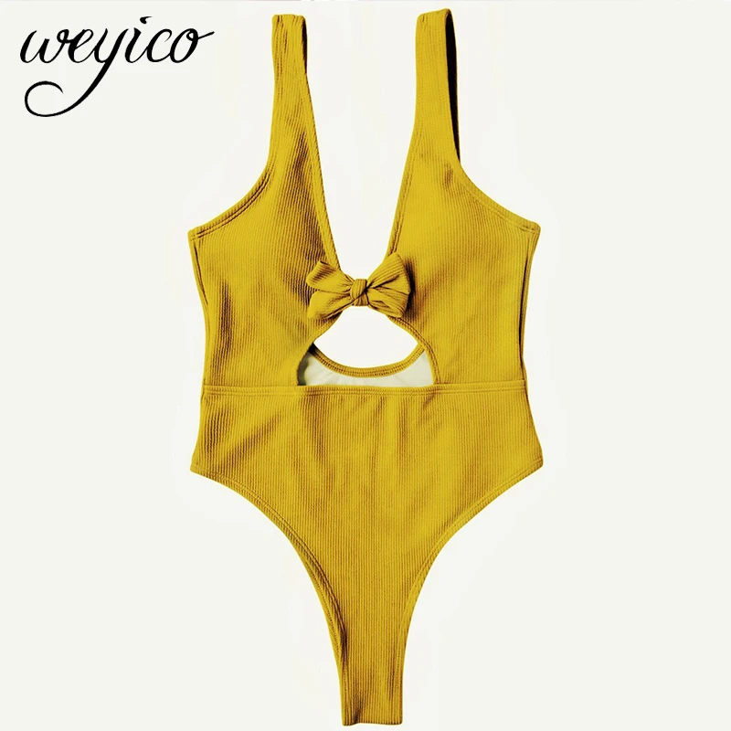 купальник 2020 Цельный слитный для женщин сексуальный с высоким вырезом открытая