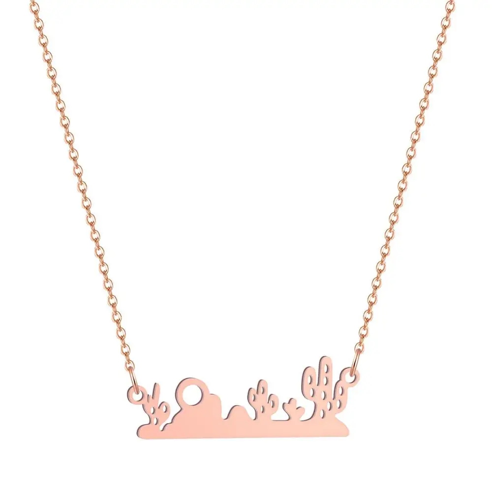 Женский чокер из нержавеющей стали С КАКТУСОМ и деревом | Украшения аксессуары