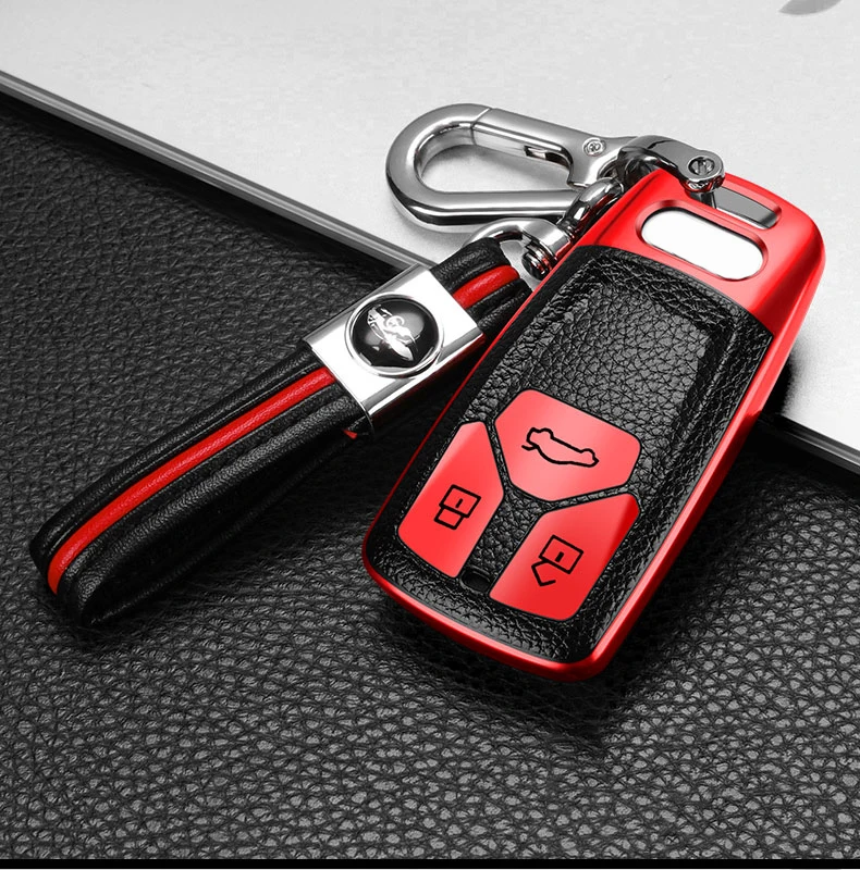 ПУ + ТПУ автомобильный всесторонний защитный чехол для ключей Audi 2016 17 A4 Allroad B9 Q5 Q7 TT
