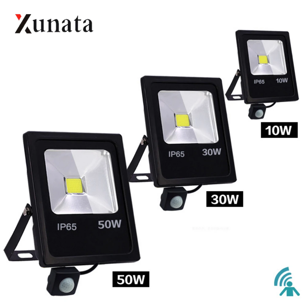 

AC 185-265V PIR Motion Sensor LED Floodlight IP65 Waterproof Reflector Spotlight 10W/30W/50W Foco Sensor LED Sopt Wall Lamp