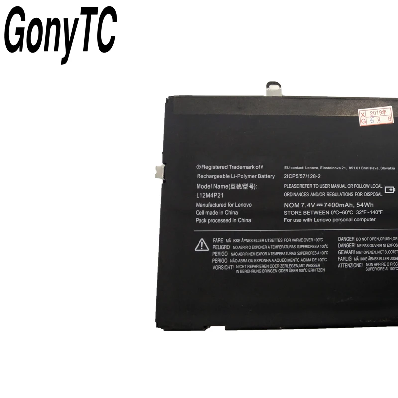 Оригинальный новый аккумулятор GONYTC L12M4P21 для ноутбука 7 4 В 54 Вт/ч 7400 мАч L13C4P01 121500156