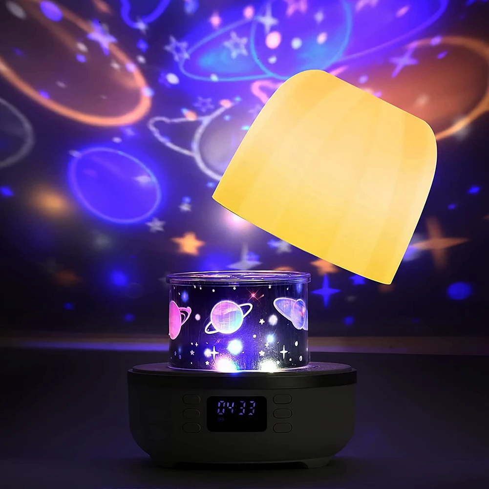 

K5 Bluetooth-Compatible Speaker Projection Lamp Alarm Clock LED Desk Night Light Bedroom Decor Music Player