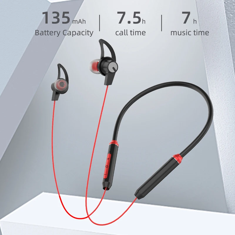 

Sport Earphone Bluetooth Wireless Headphone Hanging Neck-Mounted Magnetic Waterproof Running Earpods Large Capacity Headset