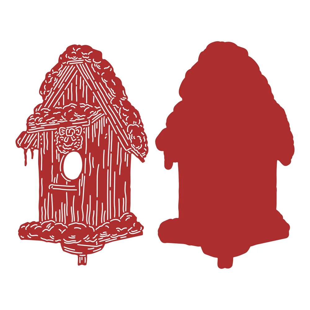 

Christmas Theme of Bird House Cover Cutting Dies Scrapbook Diary Decoration Stencil Embossing Template DIY Greeting Card 2021