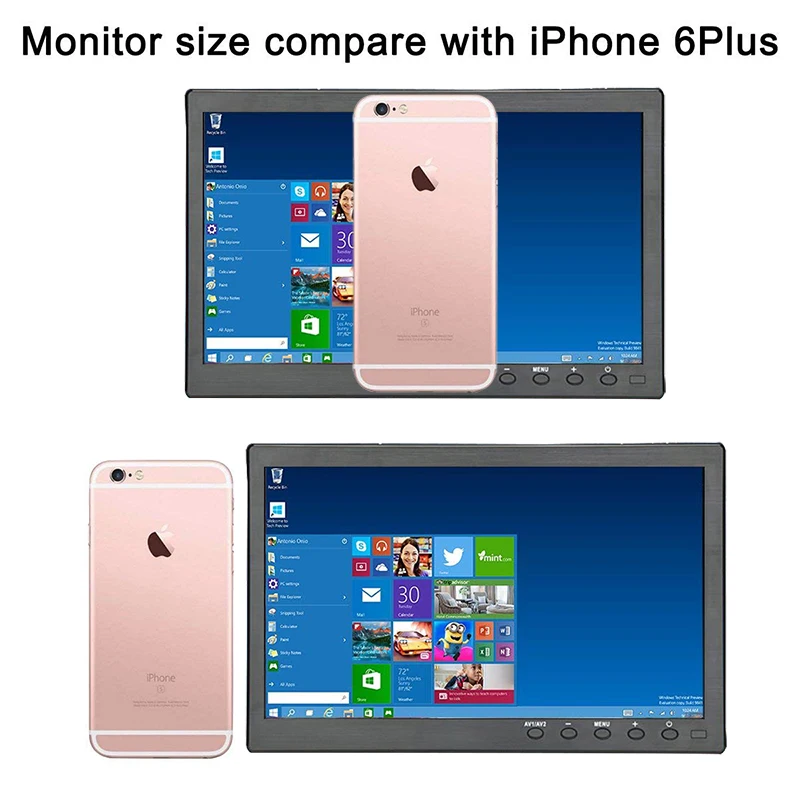 10 1 дюймовый IPS монитор HD портативный цветной светодиодный ЖК экран с AV/VGA/HDMI/BNC/USB