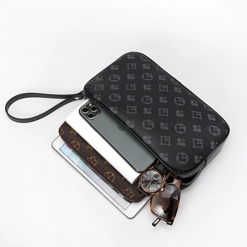 

Luxury brand classic retro high quality fashion floral men's clutch bag mobile phone pocket zipper coin purse coin purse
