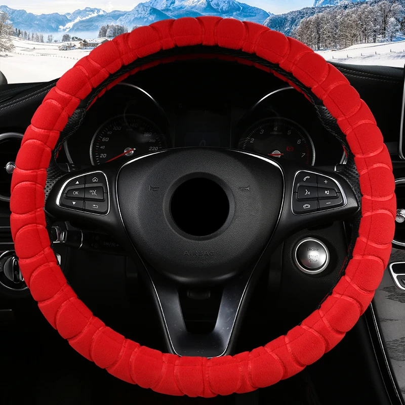 Зимняя плюшевая крышка рулевого колеса для Polo sedan Golf 3 4 5 6 7 Jetta Passat Touran Touareg Phaeton Scirocco автомобильные аксессуары