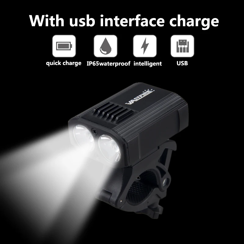 Водонепроницаемый USB Перезаряжаемые велосипед светильник 5 режима MTB Велоспорт