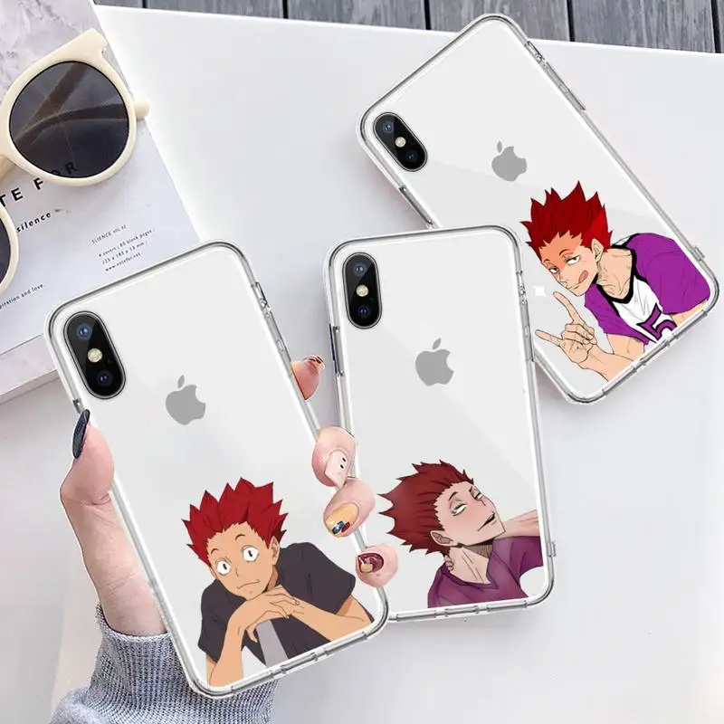 

Haikyuu Tendo Satori volleyball anime Phone Case Transparent for iPhone 6 7 8 11 12 s mini pro X XS XR MAX Plus