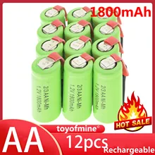 12pcs 2/3AA 1.2V 1800mAh Batteries Cell For Phone Ni-MH rechargeable battery