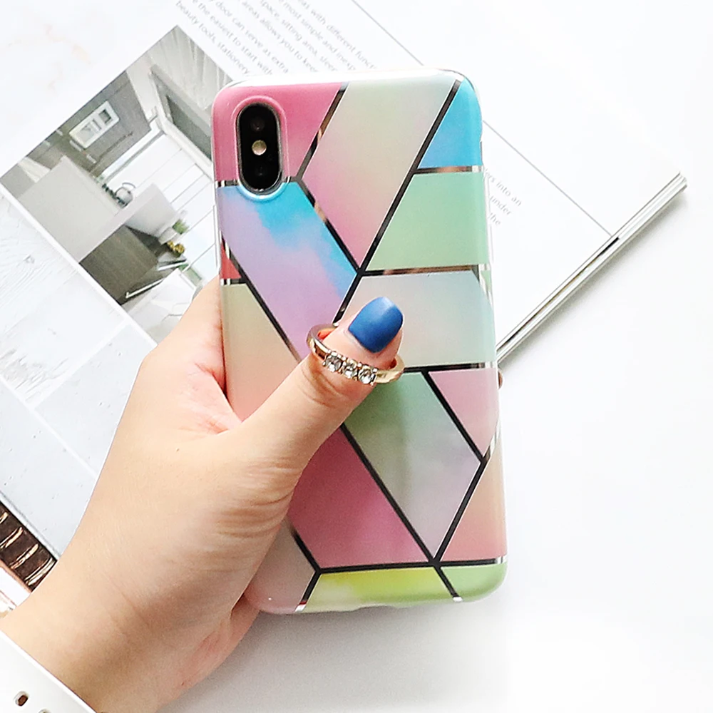 SUYACS гальванический геометрический мраморный чехол для телефона для huawei P20 P30 Pro mate 30 20 Lite кольцо подставка мягкий IMD чехол для телефона