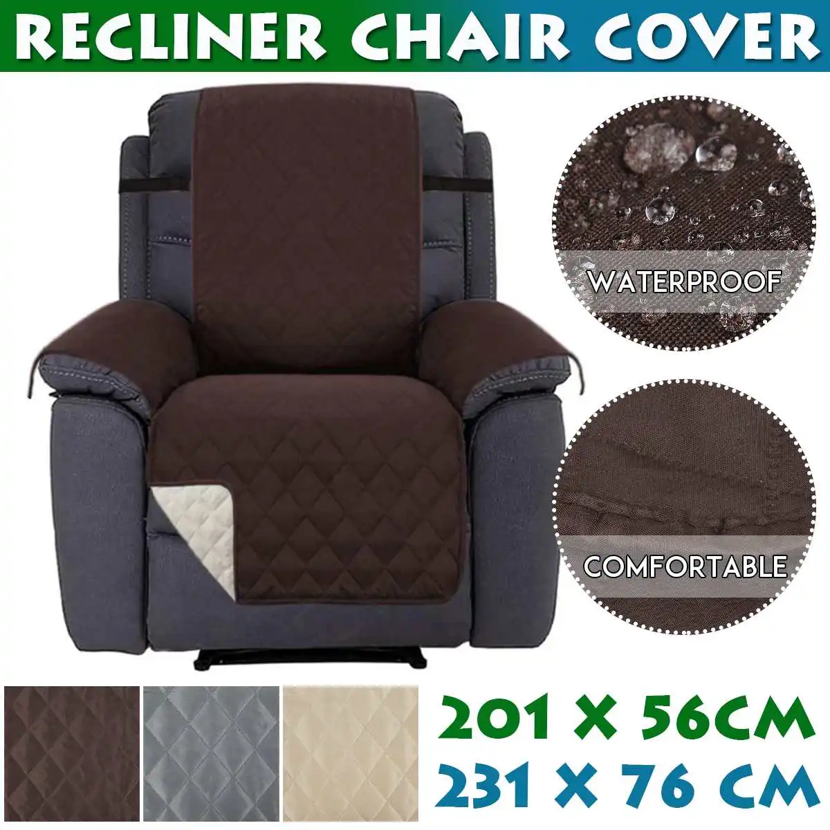 

New Couch Sofa Cover Washable Removable Towel Recliner Couch Cushion Slipcovers Dog Cat Pets Single Seat Mat